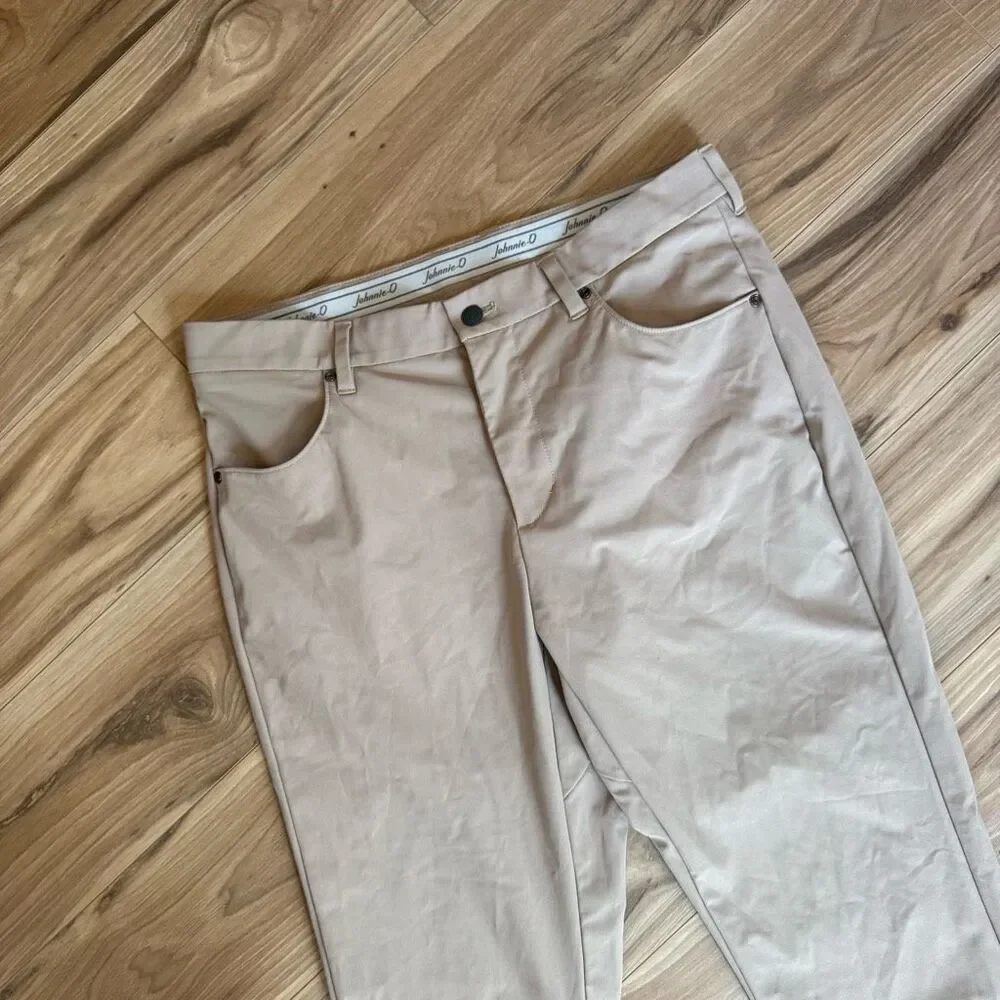 Johnnie-o Cross Country Flex Performance Pant Khaki Golf Chino Size 32/30